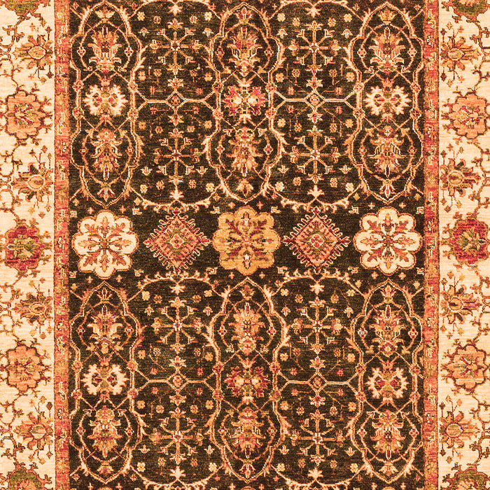 Machine Washable Oriental Orange Traditional Area Rugs, wshabs3549org
