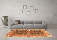 Machine Washable Oriental Orange Traditional Rug, wshabs3549org