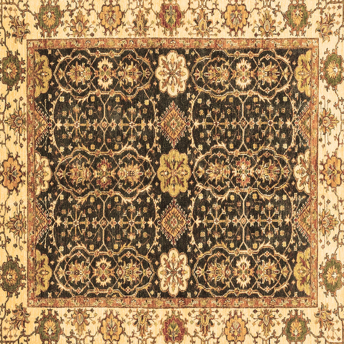Square Machine Washable Oriental Brown Traditional Rug, wshabs3549brn