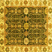 Square Machine Washable Oriental Yellow Traditional Rug, wshabs3549yw