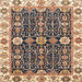 Square Abstract Yellow Oriental Rug, abs3549