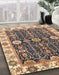 Abstract Yellow Oriental Rug in Family Room, abs3549