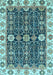 Machine Washable Oriental Light Blue Traditional Rug, wshabs3549lblu