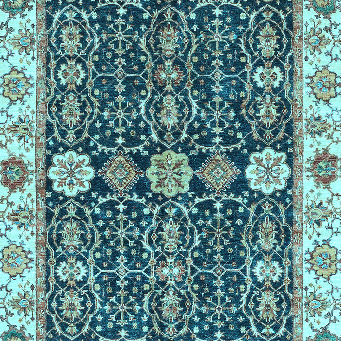 Machine Washable Oriental Light Blue Traditional Rug, wshabs3549lblu