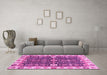 Machine Washable Oriental Pink Traditional Rug in a Living Room, wshabs3549pnk