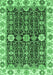 Machine Washable Oriental Emerald Green Traditional Area Rugs, wshabs3549emgrn