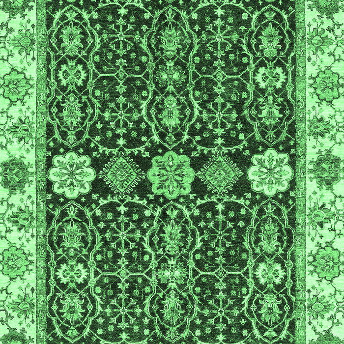 Machine Washable Oriental Emerald Green Traditional Area Rugs, wshabs3549emgrn