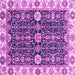 Square Machine Washable Oriental Purple Traditional Area Rugs, wshabs3549pur