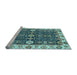 Sideview of Machine Washable Oriental Light Blue Traditional Rug, wshabs3549lblu