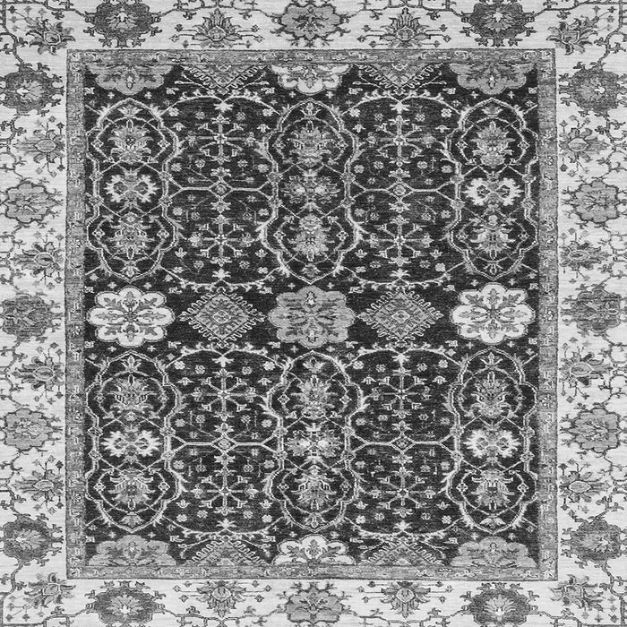 Square Machine Washable Oriental Gray Traditional Rug, wshabs3549gry