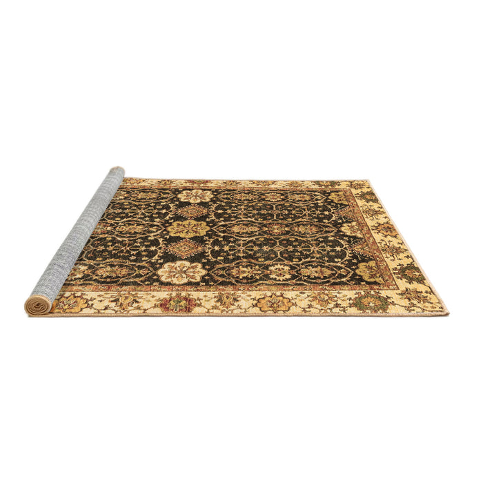 Sideview of Machine Washable Oriental Brown Traditional Rug, wshabs3549brn