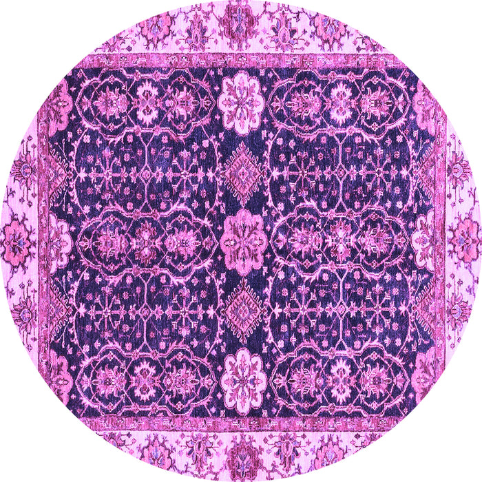 Round Machine Washable Oriental Purple Traditional Area Rugs, wshabs3549pur