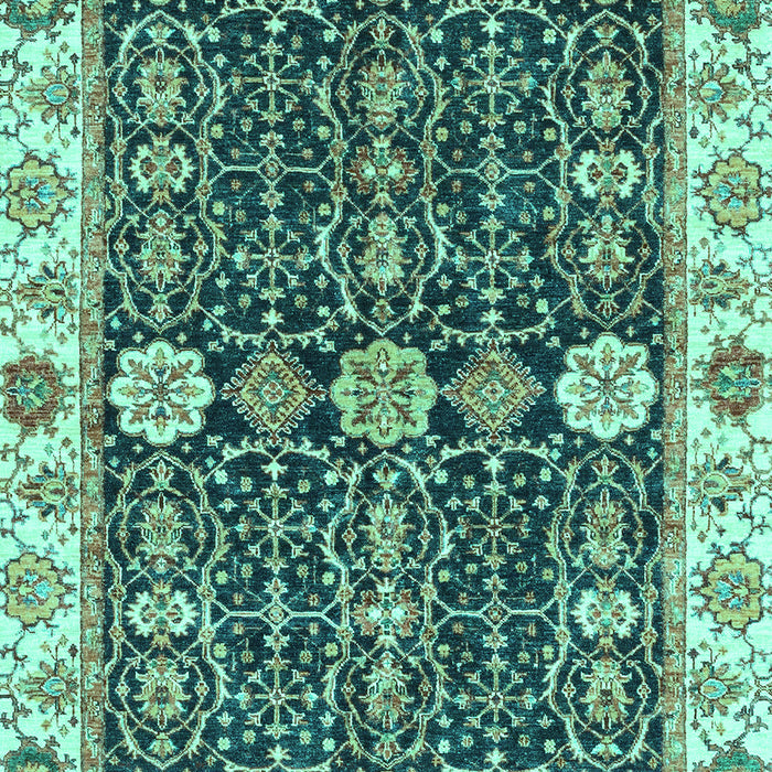 Machine Washable Oriental Turquoise Traditional Area Rugs, wshabs3549turq