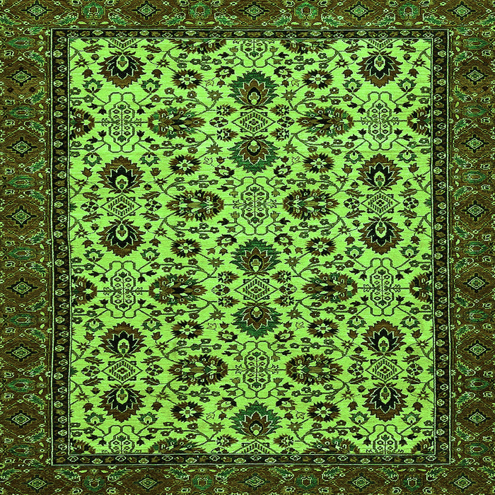 Square Abstract Green Modern Rug, abs354grn