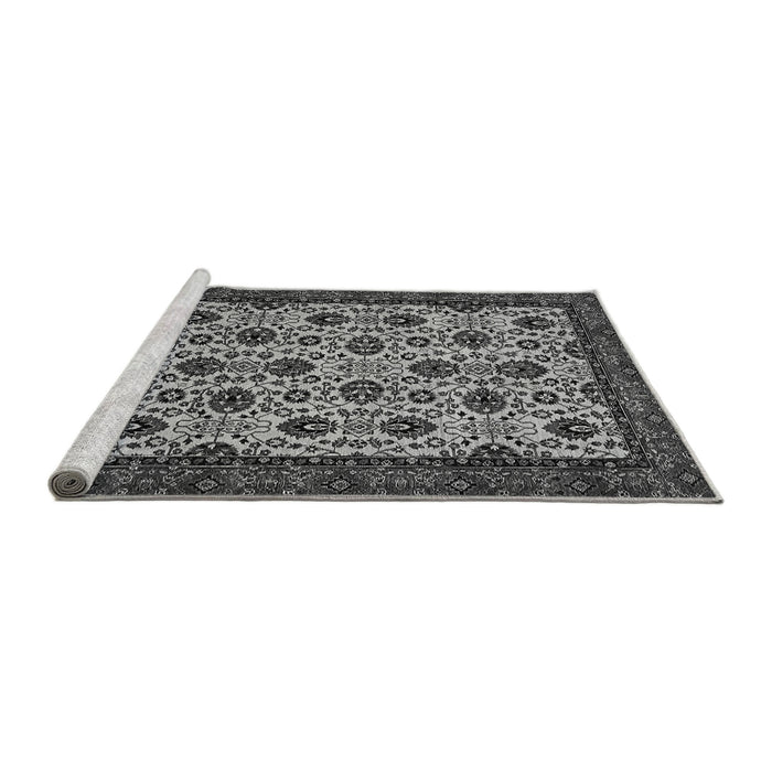 Sideview of Machine Washable Abstract Gray Modern Rug, wshabs354gry