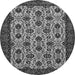 Round Abstract Gray Modern Rug, abs354gry