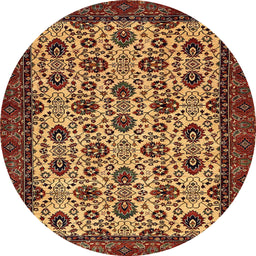 Round Abstract Gold Modern Rug, abs354