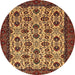 Round Abstract Gold Modern Rug, abs354