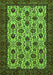 Machine Washable Abstract Green Modern Area Rugs, wshabs354grn