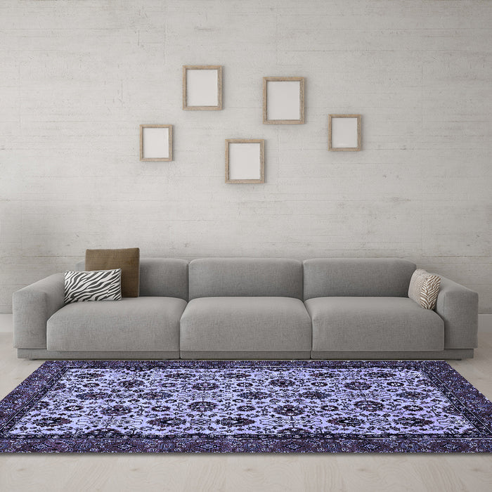 Machine Washable Abstract Blue Modern Rug in a Living Room, wshabs354blu