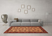 Machine Washable Abstract Orange Modern Area Rugs in a Living Room, wshabs354org