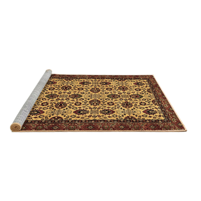Sideview of Machine Washable Abstract Brown Modern Rug, wshabs354brn