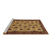 Sideview of Machine Washable Abstract Brown Modern Rug, wshabs354brn