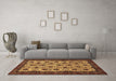 Machine Washable Abstract Brown Modern Rug in a Living Room,, wshabs354brn