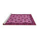 Sideview of Machine Washable Abstract Pink Modern Rug, wshabs354pnk