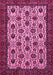 Machine Washable Abstract Pink Modern Rug, wshabs354pnk