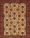 Machine Washable Abstract Gold Rug, wshabs354