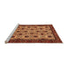 Sideview of Machine Washable Abstract Orange Modern Area Rugs, wshabs354org