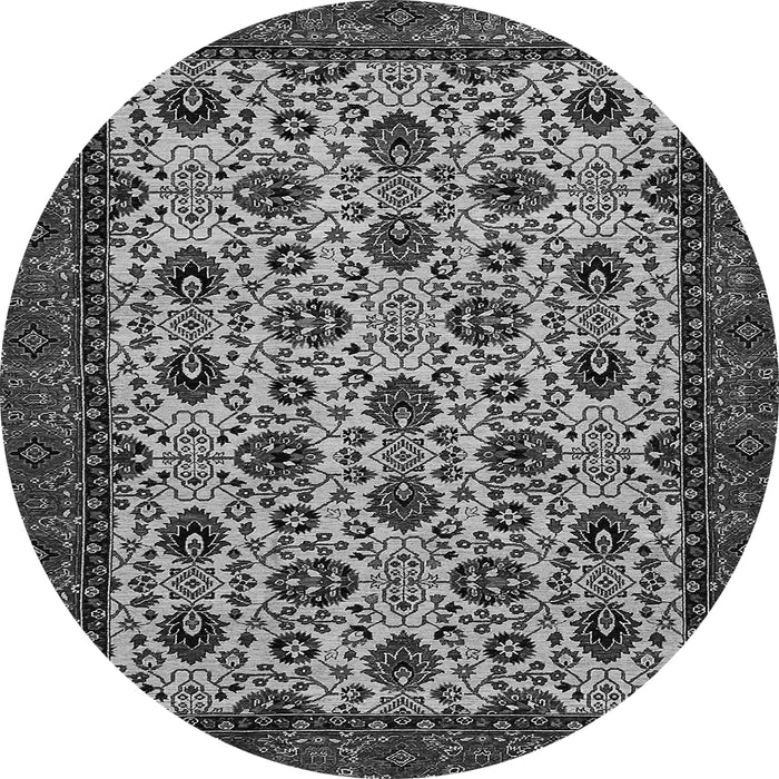 Round Machine Washable Abstract Gray Modern Rug, wshabs354gry