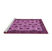 Sideview of Machine Washable Abstract Purple Modern Area Rugs, wshabs354pur