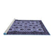 Sideview of Machine Washable Abstract Blue Modern Rug, wshabs354blu