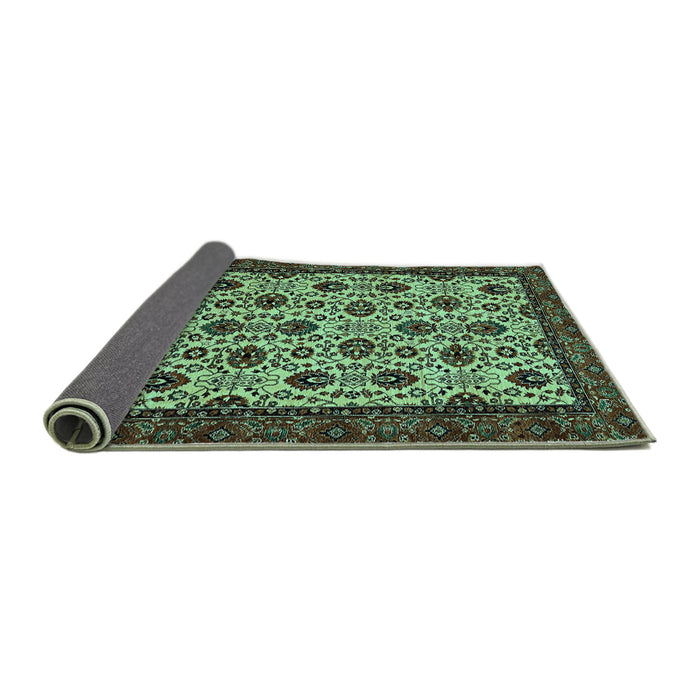 Sideview of Abstract Turquoise Modern Rug, abs354turq