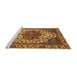 Sideview of Machine Washable Abstract Yellow Rug, wshabs3550