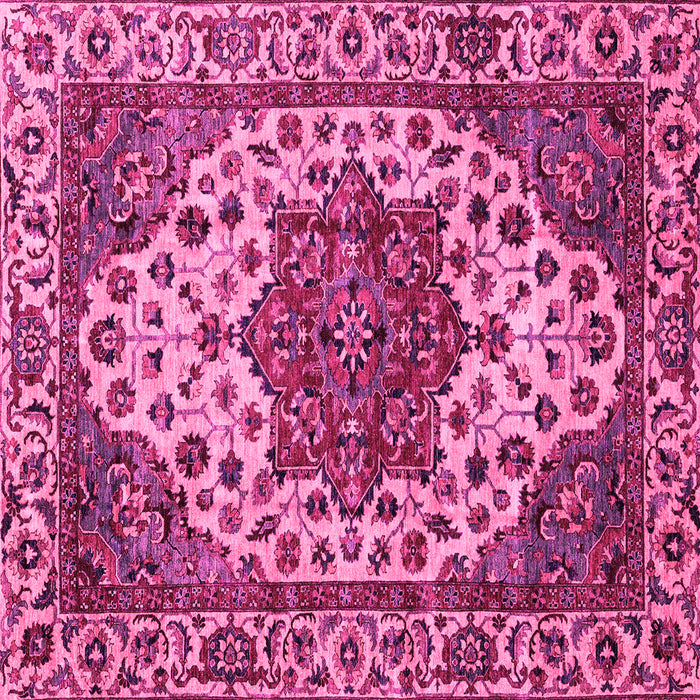 Square Machine Washable Abstract Pink Modern Rug, wshabs3550pnk