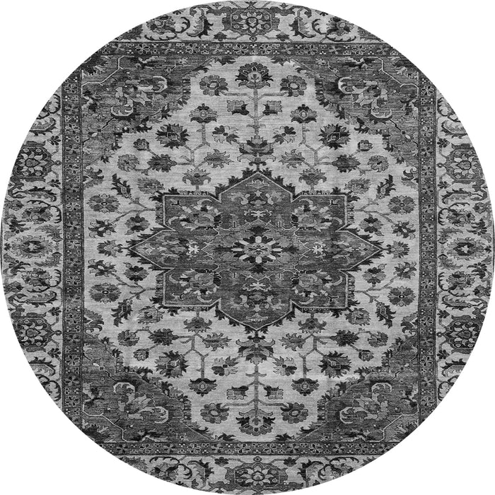 Round Abstract Gray Modern Rug, abs3550gry