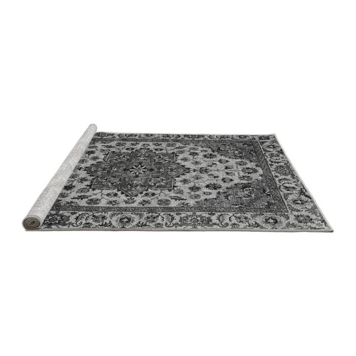 Sideview of Machine Washable Abstract Gray Modern Rug, wshabs3550gry