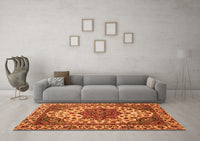 Machine Washable Abstract Orange Modern Rug, wshabs3550org