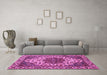 Machine Washable Abstract Purple Modern Area Rugs in a Living Room, wshabs3550pur