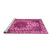 Sideview of Machine Washable Abstract Pink Modern Rug, wshabs3550pnk