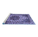 Sideview of Machine Washable Abstract Blue Modern Rug, wshabs3550blu