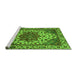 Sideview of Machine Washable Abstract Green Modern Area Rugs, wshabs3550grn