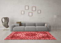 Machine Washable Abstract Red Modern Rug, wshabs3550red