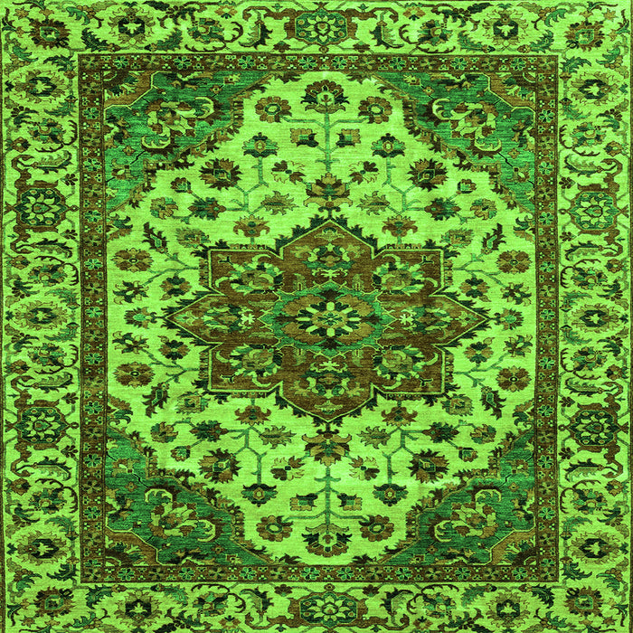 Square Abstract Green Modern Rug, abs3550grn