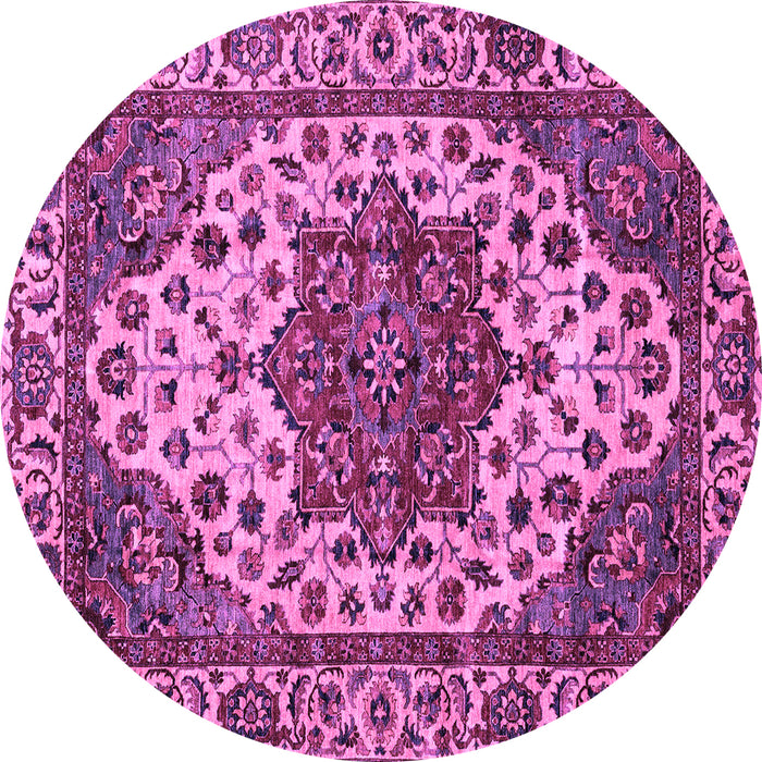 Round Abstract Purple Modern Rug, abs3550pur