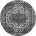 Round Machine Washable Abstract Gray Modern Rug, wshabs3550gry