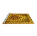 Sideview of Machine Washable Abstract Yellow Modern Rug, wshabs3550yw